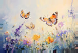 Leinwand (gerahmt) | Tanz der Morgenlichter - Schmetterlinge über Sommerwiese
