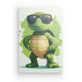 Leinwand - Stärke 2cm | Gelassen gewinnt - Coole Schildkröte mit Sonnenbrille