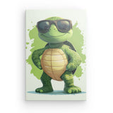 Leinwand - Stärke 2cm | Gelassen gewinnt - Coole Schildkröte mit Sonnenbrille
