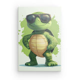 Leinwand - Stärke 4cm | Gelassen gewinnt - Coole Schildkröte mit Sonnenbrille