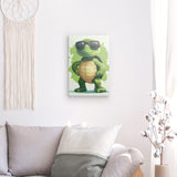 Leinwand - Stärke 4cm | Gelassen gewinnt - Coole Schildkröte mit Sonnenbrille