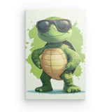 Leinwand - Stärke 4cm | Gelassen gewinnt - Coole Schildkröte mit Sonnenbrille
