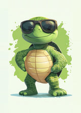 Leinwand (gerahmt) | Gelassen gewinnt - Coole Schildkröte mit Sonnenbrille