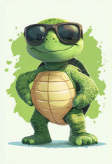 Leinwand (gerahmt) | Gelassen gewinnt - Coole Schildkröte mit Sonnenbrille