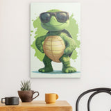 Alu Dibond (matt) | Gelassen gewinnt - Coole Schildkröte mit Sonnenbrille