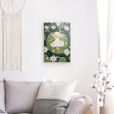 Leinwand - Stärke 4cm | Seerosenzauber - Mädchen auf Blättern im Wassertraum