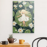 Photoboard / Hartschaum | Seerosenzauber - Mädchen auf Blättern im Wassertraum