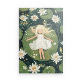 Alu Dibond (matt) | Seerosenzauber - Mädchen auf Blättern im Wassertraum