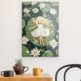 Acrylglas | Seerosenzauber - Mädchen auf Blättern im Wassertraum