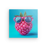 Leinwand - Stärke 2cm | Berrylicious Attitude - Stylishe Himbeere mit Sonnenbrille