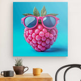 Leinwand - Stärke 4cm | Berrylicious Attitude - Stylishe Himbeere mit Sonnenbrille