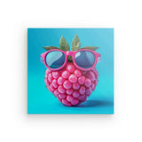 Leinwand - Stärke 4cm | Berrylicious Attitude - Stylishe Himbeere mit Sonnenbrille