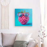 Leinwand - Stärke 4cm | Berrylicious Attitude - Stylishe Himbeere mit Sonnenbrille