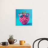 Alu Dibond (matt) | Berrylicious Attitude - Stylishe Himbeere mit Sonnenbrille