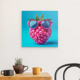 Alu Dibond (matt) | Berrylicious Attitude - Stylishe Himbeere mit Sonnenbrille