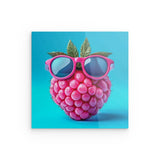 Acrylglas | Berrylicious Attitude - Stylishe Himbeere mit Sonnenbrille