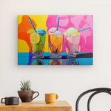 Leinwand - Stärke 4cm | Ice cream in the sunshine - Pop-Art Eisbecher in leuchtenden Farben