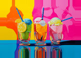 Leinwand (gerahmt) | Ice cream in the sunshine - Pop-Art Eisbecher in leuchtenden Farben