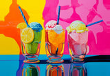 Leinwand (gerahmt) | Ice cream in the sunshine - Pop-Art Eisbecher in leuchtenden Farben