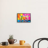 Photoboard (gerahmt) | Ice cream in the sunshine - Pop-Art Eisbecher in leuchtenden Farben