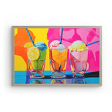 Photoboard (gerahmt) | Ice cream in the sunshine - Pop-Art Eisbecher in leuchtenden Farben