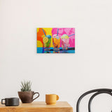 Alu Dibond (matt) | Ice cream in the sunshine - Pop-Art Eisbecher in leuchtenden Farben