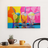 Alu Dibond (matt) | Ice cream in the sunshine - Pop-Art Eisbecher in leuchtenden Farben