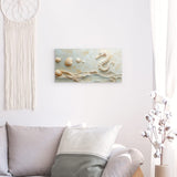 Photoboard / Hartschaum | Meerespoesie in Sandfarben - Seepferdchen auf Muschelrelief