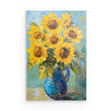 Photoboard / Hartschaum | Sommerblüten in Gelb - Ausdrucksstarke Sonnenblumen in Keramikvase