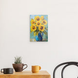 Photoboard / Hartschaum | Sommerblüten in Gelb - Ausdrucksstarke Sonnenblumen in Keramikvase