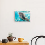 Acrylglas auf Alu-Dibond | Kind der Wellen - Zauberhafte Meerjungfrau im türkisfarbenen Ozean