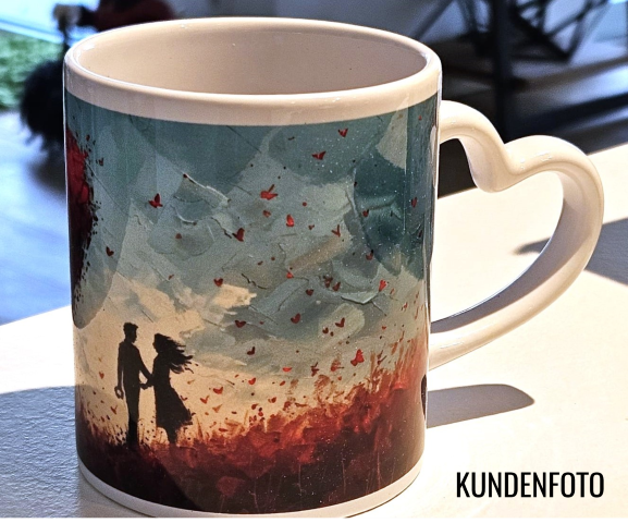 Herztasse / Keramikbecher | Love on a butterfly field