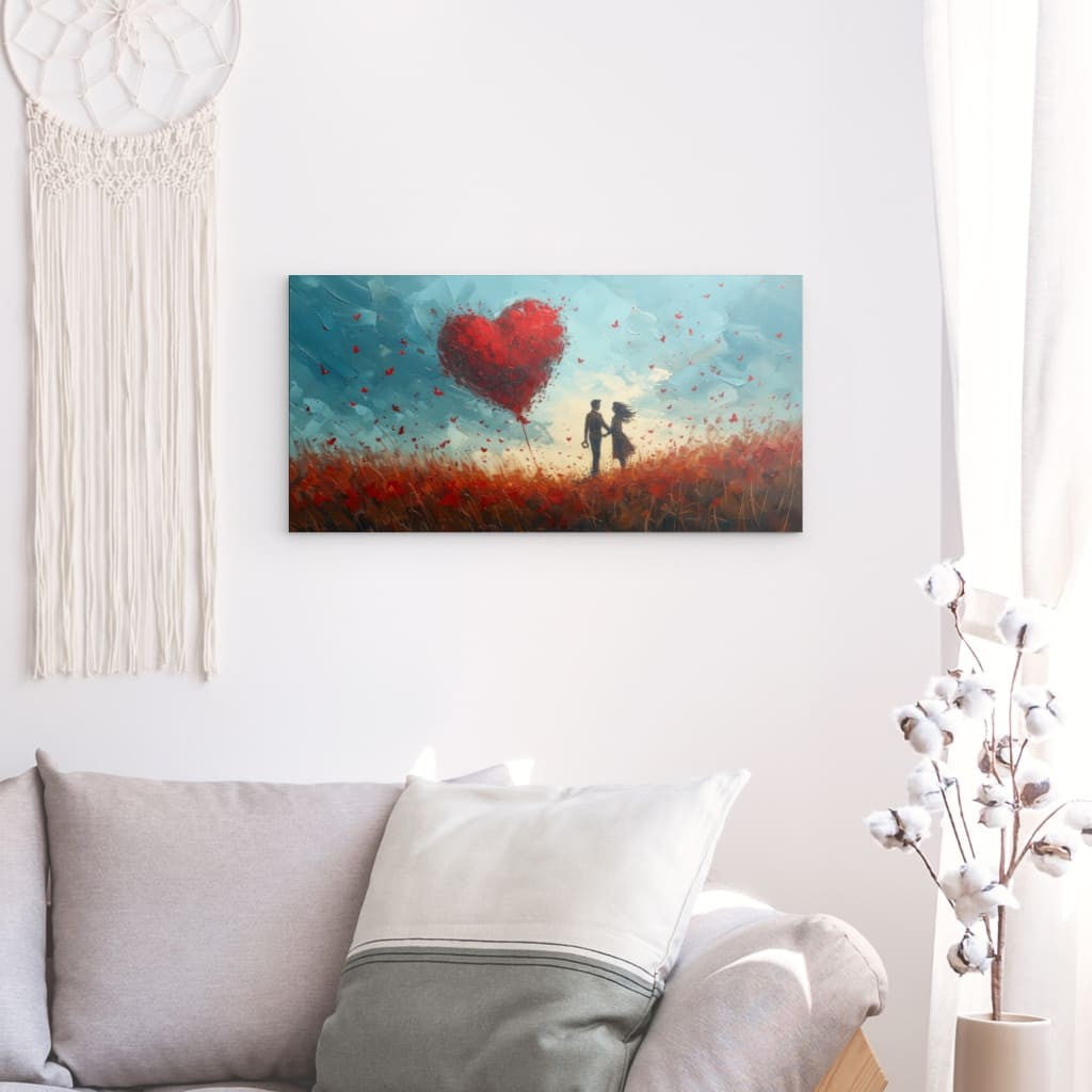 Wandbild auf Photoboard | Love on a butterfly field