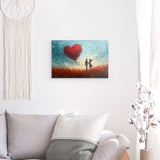 Photoboard / Hartschaum | Love on a butterfly field - Liebespaar auf einer Schmetterlingswiese