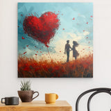Photoboard / Hartschaum | Love on a butterfly field - Liebespaar auf einer Schmetterlingswiese
