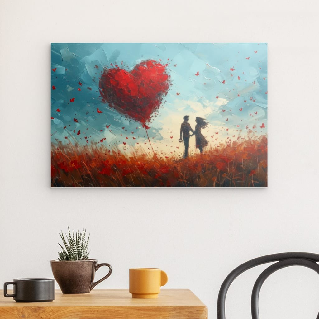 Wandbild auf Photoboard | Love on a butterfly field