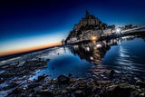 Alu Dibond matt | La baie de nuit - Mont Saint-Michel bei Nacht