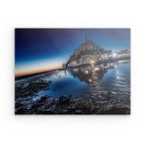 Wandbild auf Photoboard | La baie de nuit - Mont-Saint-Michel bei Nacht