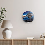 Rundes Wandbild auf Photoboard | La baie de nuit - Mont-Saint-Michel bei Nacht