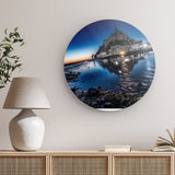 Rundes Wandbild auf Photoboard | La baie de nuit - Mont-Saint-Michel bei Nacht