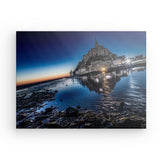 Leinwand - Stärke 2cm | La baie de nuit - Mont Saint-Michel bei Nacht