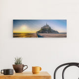 Wandbild auf Photoboard | "La baie brille d'or - Mont Saint Michel bei Sonnenschein (Panorama)"