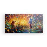 Leinwand - Stärke 2cm | Light of connection 1 - Kind mit Hund
