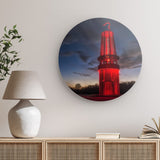 Rundes Wandbild | 'Das Geleucht' in Moers - Mine light by night