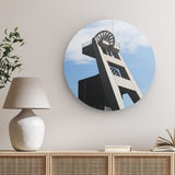 Rundes Wandbild | Shaft by day - Puristische Pracht eines Förderturms