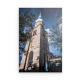 Alu Dibond (matt) | Dortmund higher light – St. Reinoldi-Kirche (mit weißem Retro-Rahmen)