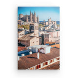 Leinwand - Stärke 2cm | Palma daylight – Malerischer Blick über die Dächer von Palma de Mallorca