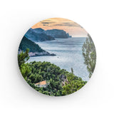 Rundes Wandbild | Sonnenuntergang an Mallorca's Nordküste - La luz del atardecor