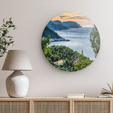 Rundes Wandbild | Sonnenuntergang an Mallorca's Nordküste - La luz del atardecor