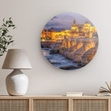 Rundes Wandbild | Cordoba by night – Die Mezquita als architektonisches Juwel im Abendlicht